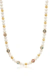 Nialaya Evil Eye Pearl Necklace