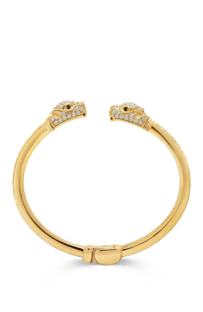Nialaya Gold Cz Masculine Panther Bangle