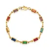 Nialaya Gold Men's Rectangle Tennis Bracelet