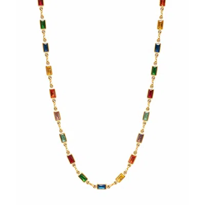 Nialaya Gold Men's Rectangle Tennis Necklace