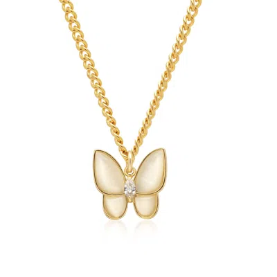 Nialaya Gold Mens Necklace With Statement Butterfly Pendant