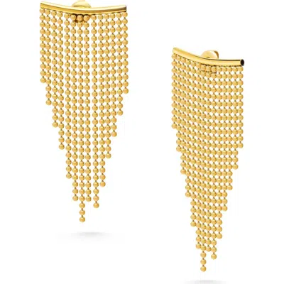 Nialaya Gold Tassel Fringe Earrings