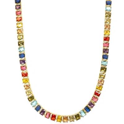 Nialaya Gold Women's Colorful Tennis Necklace
