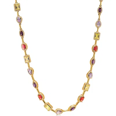 Nialaya Gold Women's Crystal Kaleidoscope Necklace In Multi