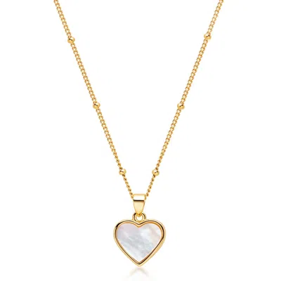 Nialaya Gold Women's Necklace With Shell Heart