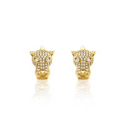 Nialaya Gold Women's Panther Huggie Earrings
