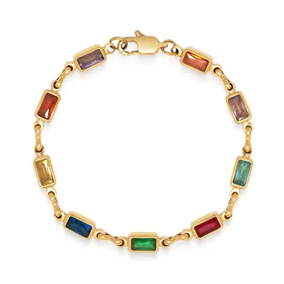 Nialaya Gold Women's Rectangle Tennis Bracelet