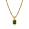 Nialaya Green / Black / Gold Men's Sterling Silver Necklace With Two-in-one Malachite & Black Onyx Pendant