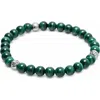 Nialaya Green Malachite Silver Ball Bracelet In Green