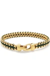 Nialaya Green Woven Box Gold Chain Bracelet In Multi