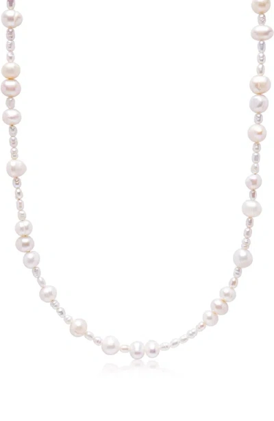 Nialaya Honolulu Pearl Choker Necklace In White