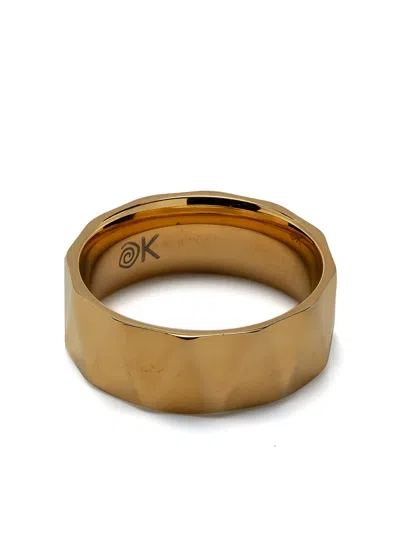 Nialaya Jewelry Angled-edge Wide-band Ring In Gold