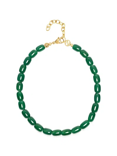 Nialaya Jewelry Beaded Agate Necklace In Green