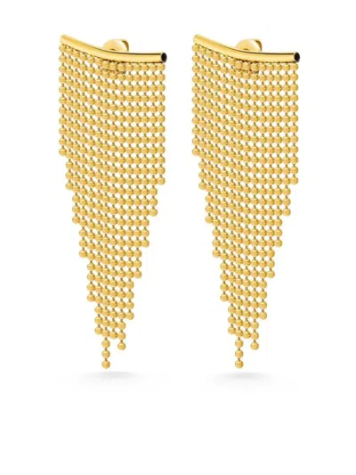 Nialaya Jewelry Beaded Fringe Earrings In Gold