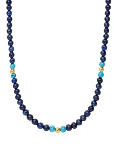 Nialaya Jewelry Beaded Gemstone Necklace In Blue