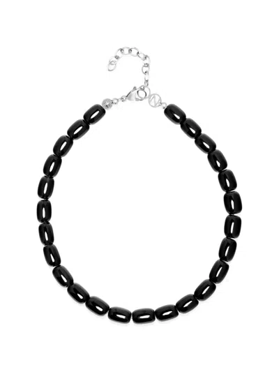 Nialaya Jewelry Beaded Onyx Necklace In Black