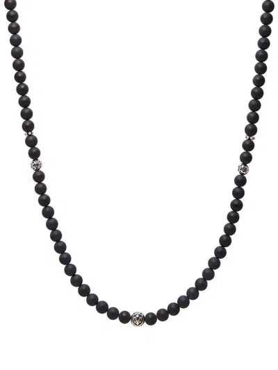 Nialaya Jewelry Beaded Gemstone Necklace In Silver