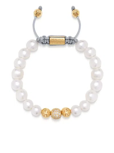 Nialaya Jewelry Beaded Pearl Bracelet In White
