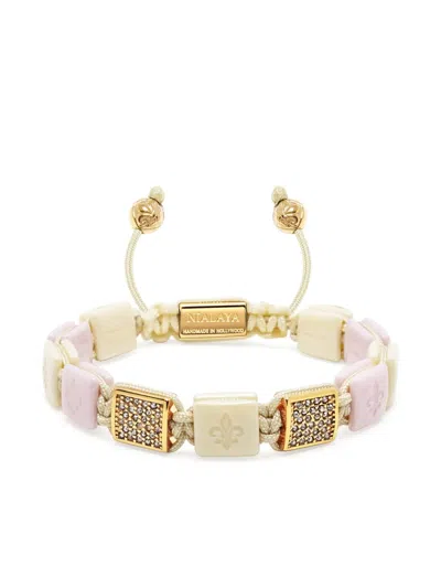 Nialaya Jewelry Ceramic Flatbead Bracelet In Neutrals