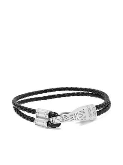 Nialaya Jewelry Clasp-detail Leather Bracelet In Black