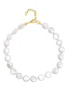 Nialaya Jewelry Como Flat-pearl Choker Necklace In White