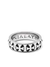 Nialaya Jewelry Cross-engraved Flat Ring In Silver