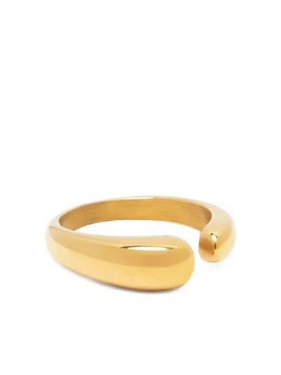 Nialaya Jewelry Curved-ends Ring In Gold