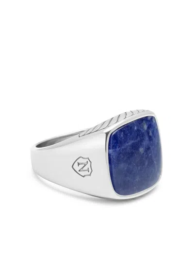 Nialaya Jewelry Dumortierite Signet Ring In Silver