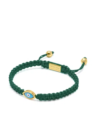 Nialaya Jewelry Armband Mit Emailliertem Evil Eye In Green