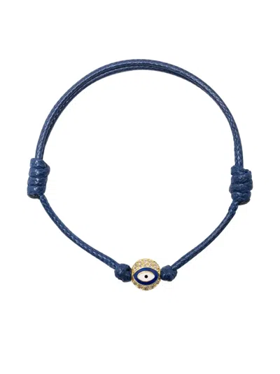 Nialaya Jewelry Evil Eye String Bracelet In Blue