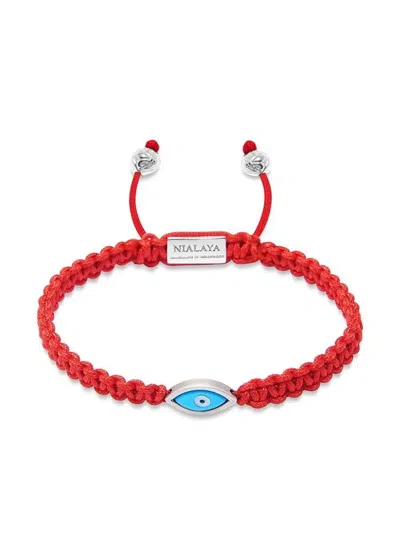 Nialaya Jewelry Evil Eye Armband In Red