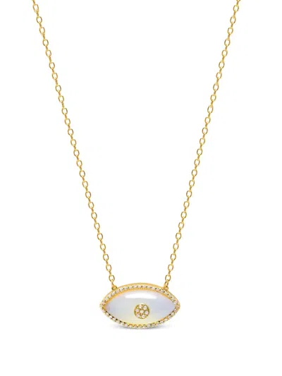 Nialaya Jewelry Eye Moonstone-pendant Necklace In Gold