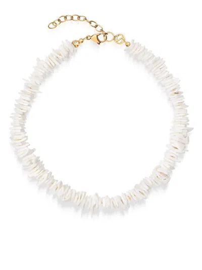 Nialaya Jewelry Flat Beads Necklace In White