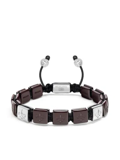 Nialaya Jewelry Flatbead Bracelet In Dark Red
