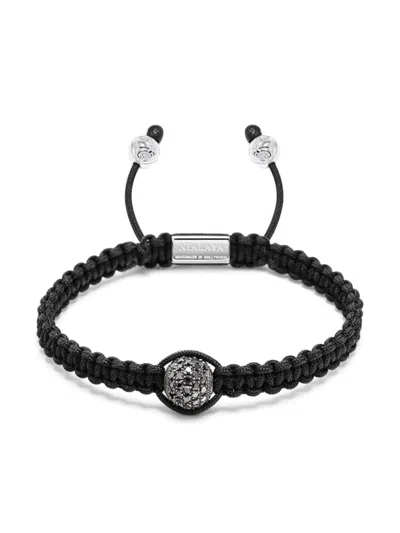 Nialaya Jewelry Fleur De Lis Braided Bracelet In Black