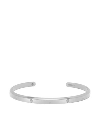Nialaya Jewelry Fleur De Lis Open Cuff In Silver
