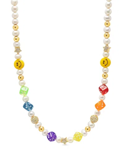 Nialaya Jewelry Freshwater Beaded Necklace In Gold