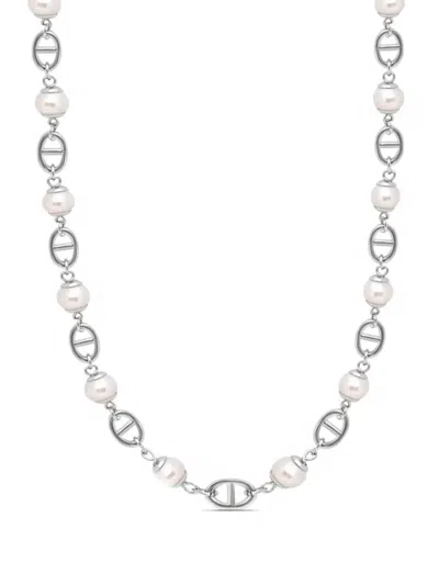Nialaya Jewelry Freshwater Pearl Chain Necklace In Silver