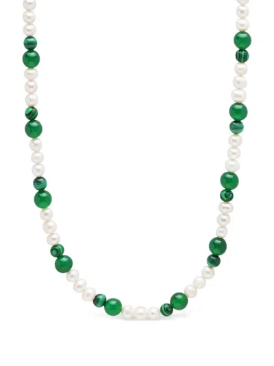 Nialaya Jewelry Freshwater-pearl Choker Necklace In Green