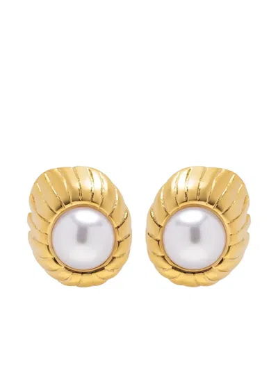 Nialaya Jewelry Freshwater Pearl Earrings In Gold