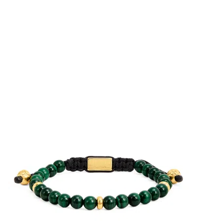 Nialaya Jewelry Gold-plated Stainless Steel And Malachite Beaded Bracelet In Green