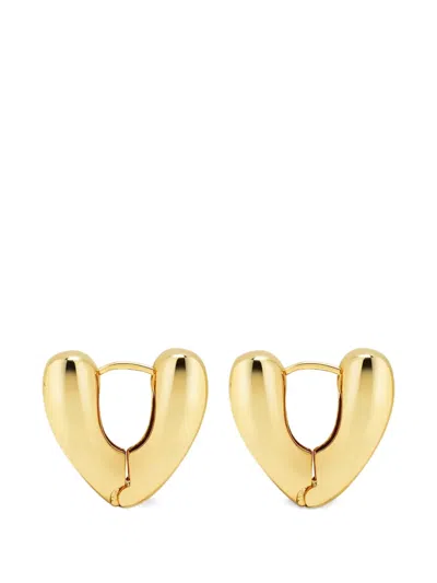 Nialaya Jewelry Heart Hoop Earrings In Gold