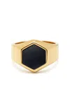 Nialaya Jewelry Hexagon-shaped Matte-stone Ring In Gold