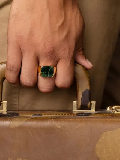 Nialaya Jewelry Jade Signet Ring In Gold
