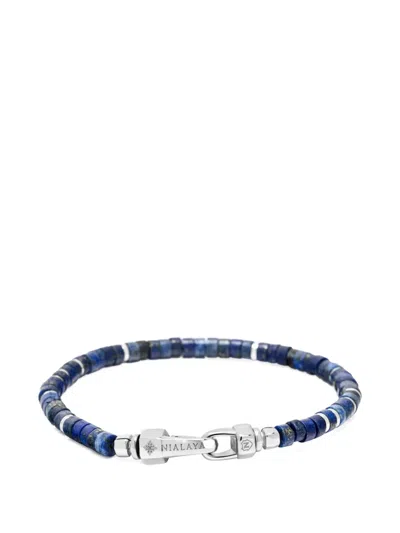 Nialaya Jewelry Lapis Beaded Bracelet In Gold