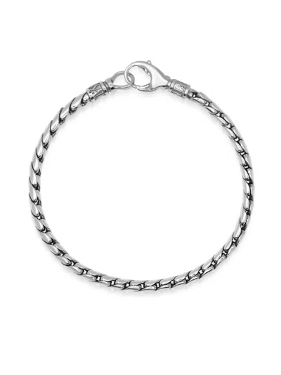 Nialaya Jewelry Logo-bead Chain Bracelet In Silver