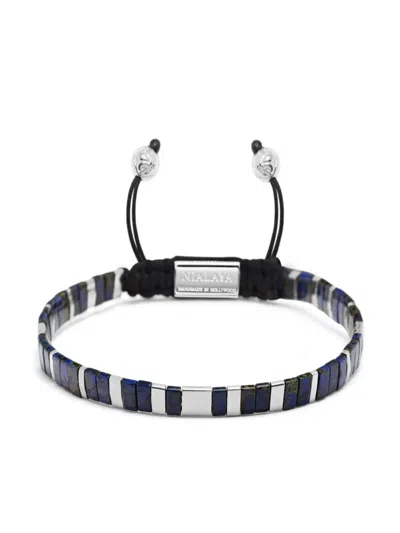 Nialaya Jewelry Logo-engraved Beaded Bracelet In Blue