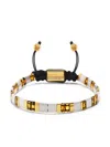 Nialaya Jewelry Logo-engraved Beaded Bracelet In White