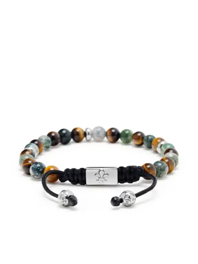Nialaya Jewelry Logo-plaque Beaded Bracelet In Brown