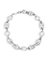 Nialaya Jewelry Mariner Pearl Bracelet In 银色